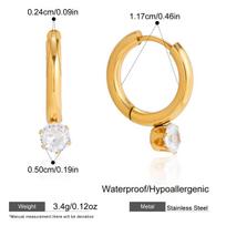 Stainless Steel Mini Zircon Hoop Earrings Minimalist Polished Metal Earclip CZ Ear Cuff 18K Gold Plated Fashion Jewelry 2026 New
