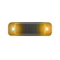 Solar-Powered LED Flashing Bicycle Light Mini Car Warning Light Flashlight Dummy Alarm Lamp  Bike Black-Yellow Light