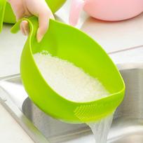 Maistiniai plastikiniai ryžių pupelės žirniai plovimo filtras sietelis žalias rožinis krepšelio sietelio kanalizacijos valymo įtaisas žalia