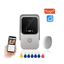 1080P Tuya Video Doorbell Camera Video Door Phone System for Villa Smart Home Intercom Door Bell Remote APP Control RFIC Unlock (as the picture,Wi-Fi&One-Way Intercom)