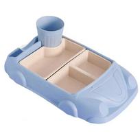 with Cup Car Shaped Dinner Plate Compartment Feeding  Food Tray  Kindergarten
