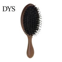 Hypoallergenic Hairbrush Air Cushion Hair Brush with Wooden Handle, Gentle Scalp Massage Boar Lightweight Bristles Brush, Anti-static Detangling Round