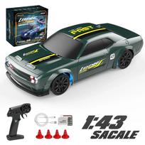 1/43 RC Car 4x4 2.4G Remote Control Racing Drift Vehicle 15km/h High Speed Off-road RTR with 7 Color LED Lights Toys Kids Gift žalia