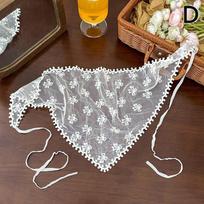 Retro Lace Bandana Headband Print Hair Scarf Bohemia Triangle Headscarf Hair Bands For Womens Girl Fashion Sweet Kerchief D