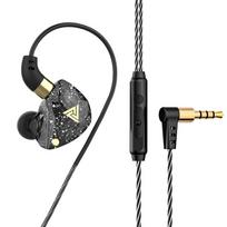 QKZ SK8 Ausinės su Sunkiais Bosais Kompiuteriniams Žaidimams Su Linijos Valdymu ir Mikrofonu In-ear Ausinės juoda