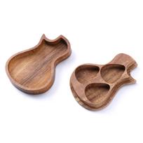 Guitar Pick Box Holder Wooden Collector with 3pcs Wood Picks alone box- no lettering