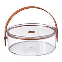 Fruit Plate Compartment with Transparent Lid Grip Handle Large Capacity Easy To Clean Snack Storage Container D