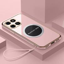 For Honor 200 Smart Case Honor 200 Smart Phone Case Magnetic attraction Luxury Square Plating ShockProof Silicone Back Cover Case & Strap&Honor 200 Smart