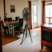 137.16cm Marine Wooden Tripod Floor Fan Industrial Adjustable Retro Electric Fan