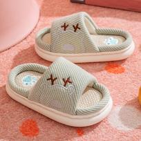 Children's Summer Home Silent Carrot Cartoon Cotton And Hemp Slippers 25 žalia