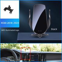 Skirta Volvo XC40 XC60 XC90 S60 S90 V60 V90 Belaidžio įkrovimo magnetinė automobilinė telefono laikiklio pagrindo įkroviklio automobilių priedai iPhone telefonui B-XC60 18-23