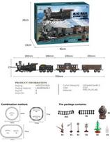 Transporto retro traukinukas su šviesos, garso ir dūmų funkcija 172cm