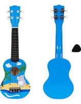Vaikiška ukulelė medinė gitara 4 stygų nailono kramtukas ECOTOYS