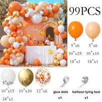 Retro odos balionų arkos rinkinys Nude baltas auksas oranžinis konfeti balionų girlianda Gimtadienio vakarėlis Kūdikio sutiktuvės Vestuvių dekoracija Globos AS Picture