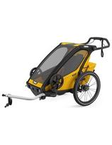 Multi-Sport dviračio priekaba, vežimėlis vaikui Thule Chariot Sport Black/Spectra Yellow, vienvietis