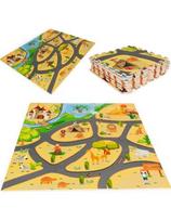 Žaidimų kilimėlis - dėlionė Eco Toys Safari, 9 dalys, 93 x 93 cm