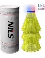 NBL6293 nailoniniai LED badmintono kamuoliukai, įvairiaspalviai, 3 vnt., NILS