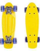 Mini riedlentė Penny Board WORKER Pico 17" su šviečiančiais ratukais - Yellow Board, Dark Blue Wheels