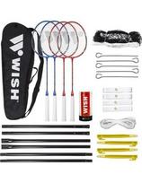 ALUMTEC 5566 BADMINTONO RINKINYS 4 VNT. +3 VNT. RAKETĖS+TINKLAS+LYNAI PAGEIDAVIMAS