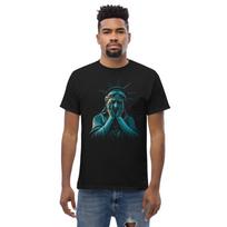What Have We Done? Sad Statue of Liberty Graphic Tee - Liberty's Lament Unisex Heavy Cotton Shirt S