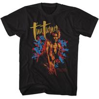 Tina Turner Splatter Background Black T-Shirt 2XL brown