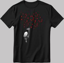 Alone Girl Figure Short Sleeve White-Black Men's / Women's T-Shirt H341 3XL
