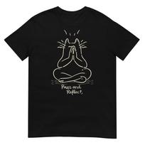 Meditative Cat T-Shirt: Paws and Reflect Graphic Tee S