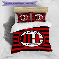 Milan Football club Printed Pattern Duvet Cover Set – includes 1 duvet cover and 2 matching pillowcases Bedroom decor Christmas gifts 135cm*200cm