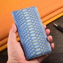 Python Embossed Leather Phone Case for IPhone 16 15 14 11 12 13 Pro Max Plus Mini Luxury Wallet Flip Cover iPhone 11 mėlyna