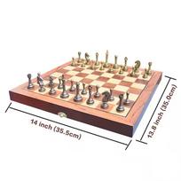 Chess Premium Gift Box Zinc Alloy Bronze Children's Folding Board Chess Set Chess Games Checkers & Chess