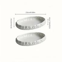 Large Rock Pattern Ceramic Plate for Steam Fish Sushi Luxury Home Kitchen Dishware
