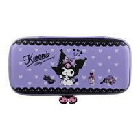 Allone EVA Color Gaming Pouch Sanrio Characters Kuromi x 4 x Purple Ribbon Inner Pocket Lightweight Compatible with OLED Double Zipper Protects from