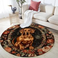 Corgi pattern round rug,Carpet Rug for Living Room Bedroom Playroom ,Non-slip Floor Mat,Holiday Gifts and Birthday Gifts. 80cmx80cm