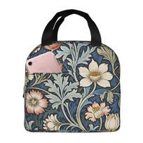 Framed William Morris Botanical Bliss Insulated Lunch Bag for Women Children Leakproof Food Boxes Thermal Lunch Box Tote One Size