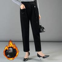 Šiltos storos velvetinės haremo kelnės žieminės aukšto juosmens mados moteriškos tiesios kelnaitės Vintage Plus Velvet Baggy sportinės kelnės M