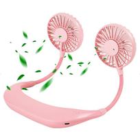 Hanging Neck Fan USB Charging RGB Lighting Aromatherapy Large Air Volume Portable Fan compatible Outdoor kaesi mėlyna
