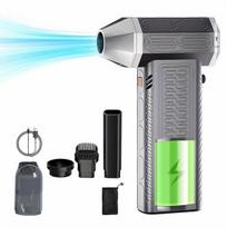 High-Speed Mini Turbo Fan  130,000 RPM USB Rechargeable Blower with Nozzles & Brush for Home & Car