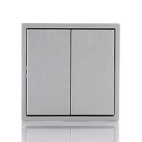 Modern Ultrathin Panel Design Wall Light Switches 220V EU 2 Gang 1 Way 2 Way House Office Switch (White,80*80mm&Eu Standard) balta