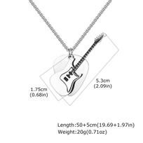 Fashion Punk Guitar Pick Pendant Necklace for Men Stainless Steel Guitar Charm Necklace Rock Hip-hop Jewelry Gift sidabras