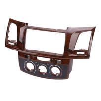 Center Dash Radio Bezel Panel Scratch Resistant ABS Center Dashboard Radio Trim Panel for Hilux 2005‑2011 Mahogany Color