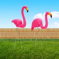 Aukšto tikroviškumo plastikinė sodo kraštovaizdžio gyvūno paukščio vejos figūrėlė decoration amatas pink