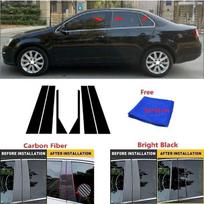 Anglies pluošto poliruoti statramsčio stulpeliai, tinkami VW Jetta MK5 sedanui 2006-2010 automobilio lango apdailos dangčio BC kolonai bright black