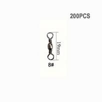 Goture 200pcs Fishing Rolling Swivel Snap Drag 16kg-46kg Stainless Steel Fishhooks Barrel Swivel Fishing Tackeles Line Connector