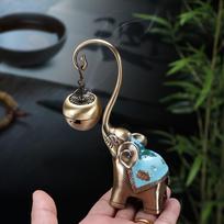 LASODY Elegant Elephant-Shaped Metal Incense Holder Sandalwood Scented Ideal for Christmas Easter Thanksgiving Father'S Mother'S Day Gifts 1Pcs