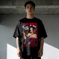 One Piece Boa Hancock Print Cotton T-shirt Summer Anime Men Women 2026 Short-sleeved Retro Harajuku Y2K Streetwear Tee Tops S