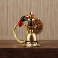 Vintage Vintage Brass Bell Wings Decoration Guardian Bell Keychain Angel Relief Hanging Decor A8