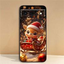 Christmas cartoon pattern Phone Case For Google Pixel 10 9a 9 8A 8 7 7A 6 6A Pro XL 2024 5G Black Soft TPU Silicone Google Pixel 6a