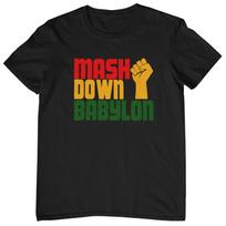 MASH DOWN BABYLON T-Shirt (Reggae Dub Roots Marley Ska Trojan Music Carnival) S