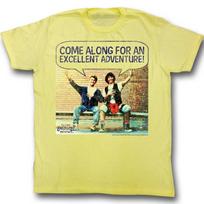Bill and Ted Come Along Yellow Heather Adult T-Shirt XL