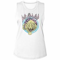Def Leppard Pastel Leppard 2 White Women's Muscle Tank Top M